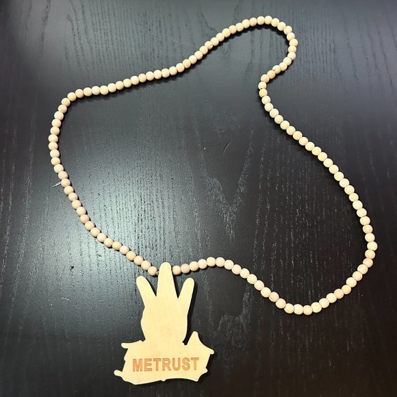 GoodWood NYC Support Your Local Necklace Wooden Pendant Wooden Beaded - Picture 3 of 4